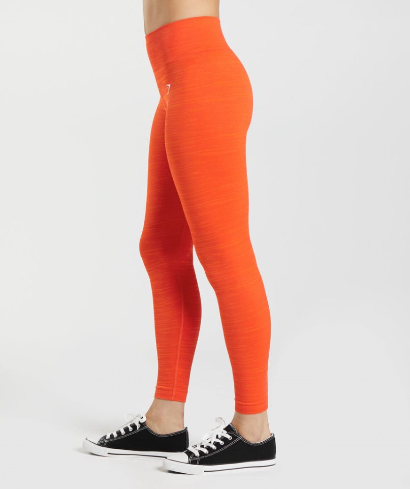 Women's Gymshark Adapt Marl Seamless Leggings Orange | NZ 4SJDFW